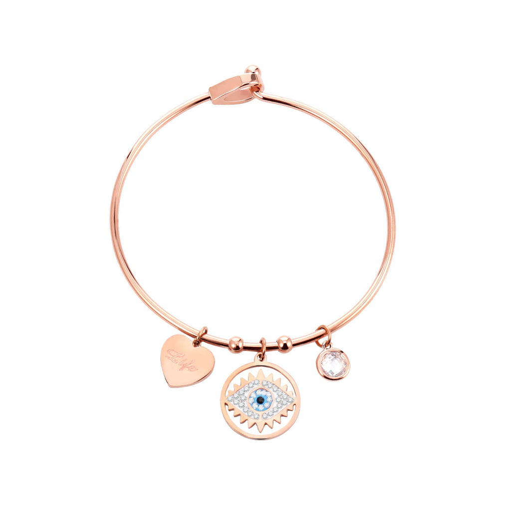 Shiny Jewellery Stainless Steel Women's Evil Eyes Bracelet