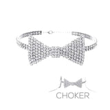 Shiny Jewellery Jewelry Crystal Bow Tie Necklaces Chain Collar Fashion Charm