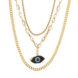 Shiny Jewellery Evil Eye Necklace Charm for Women Party Hip Hop Stainless Steel