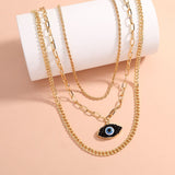 Shiny Jewellery Evil Eye Necklace Charm for Women Party Hip Hop Stainless Steel
