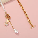 Shiny Jewellery crystal Butterfly Necklace Chain Choker Pendant