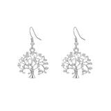 Shiny Jewellery Tree Of Life Earrings Drop for Women Gold Silver Plated Crystal