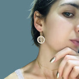 Shiny Jewellery Tree Of Life Earrings For Women Gift Crystal Round Drop Earring Copper