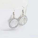 Shiny Jewellery Tree Of Life Earrings For Women Gift Crystal Round Drop Earring Copper