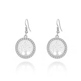 Shiny Jewellery Tree Of Life Earrings For Women Gift Crystal Round Drop Earring Copper