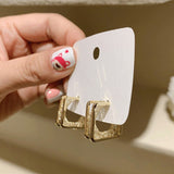 Trend Contrasted Geometric C Shape Dangle Earrings Gold Color - Vico Rena