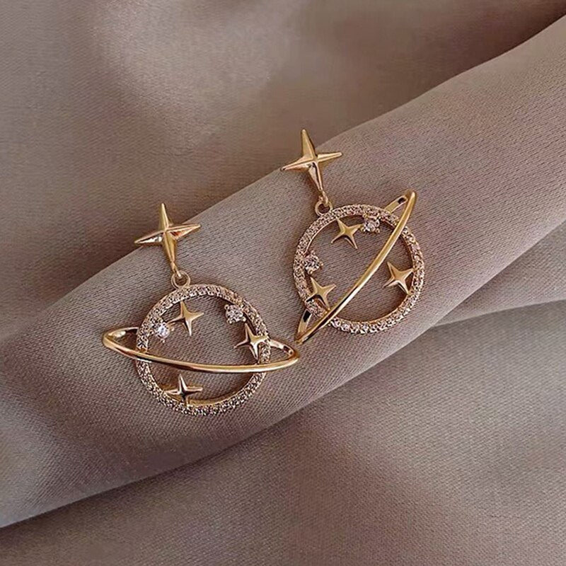Trendy Crystal Star Women Dangle Earrings Sweet Simple - Vico Rena