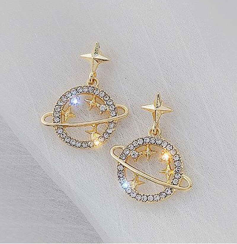 Trendy Crystal Star Women Dangle Earrings Sweet Simple - Vico Rena
