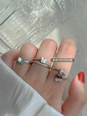 Trendy Fashion Silver Color Butterfly Open Finger Rings - Vico Rena