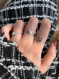 Trendy Fashion Silver Color Butterfly Open Finger Rings - Vico Rena
