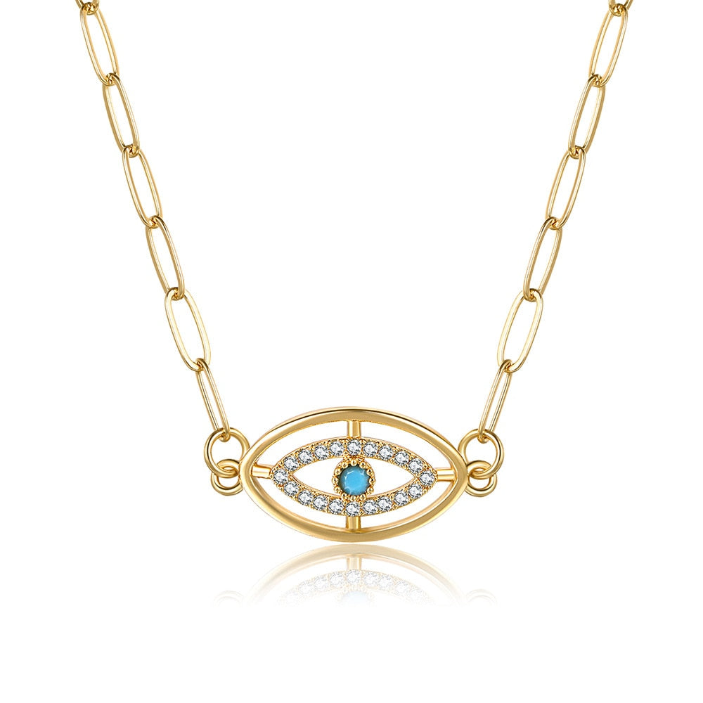 Shiny Jewellery Evil Eye Bracelet For Women Blue Eye Gold Chain Bracelet