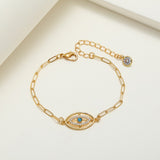 Shiny Jewellery Evil Eye Bracelet For Women Blue Eye Gold Chain Bracelet