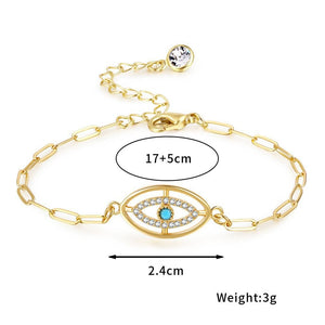 Shiny Jewellery Evil Eye Bracelet For Women Blue Eye Gold Chain Bracelet
