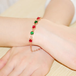 Shiny Jewellery Crystal Bracelet for Women Fashion Woman Bracelet Charms Rose Gold Color