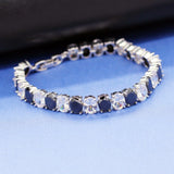 Shiny Jewellery Black and White Oval Crystal Bracelet for Women Women's