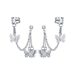 Fashion Butterfly Pendant Earrings Rhinestone Ear Studs - Vico Rena
