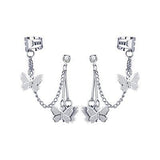 Fashion Butterfly Pendant Earrings Rhinestone Ear Studs - Vico Rena