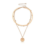 Vintage Bohemia Gold Coin letter Layered Chain Necklace - Vico Rena