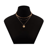 Vintage Bohemia Gold Coin letter Layered Chain Necklace - Vico Rena
