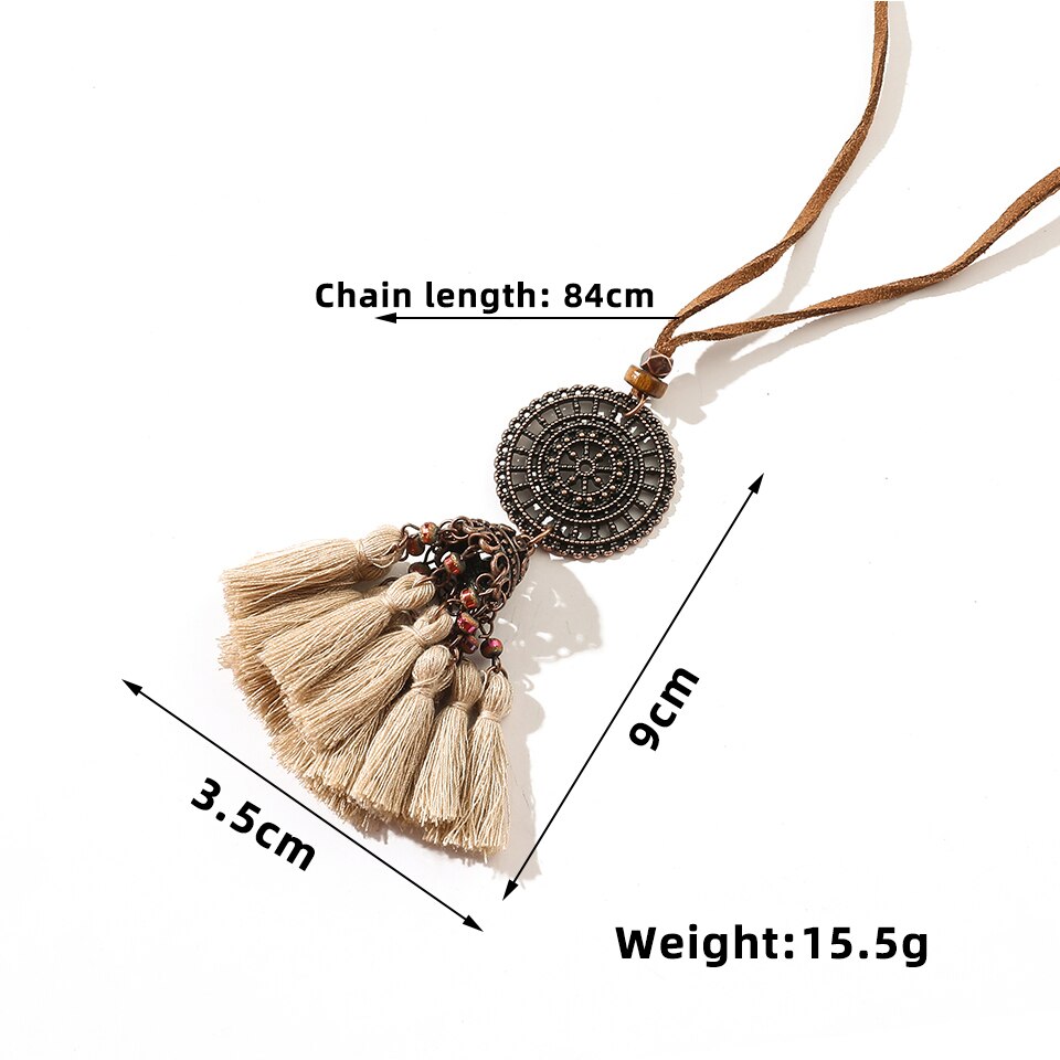 Vintage Boho Gypsy Ethinic Tassel Pendant Necklace for Women - Vico Rena