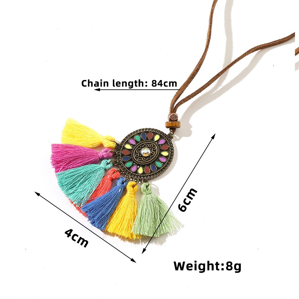 Vintage Boho Gypsy Ethinic Tassel Pendant Necklace for Women - Vico Rena