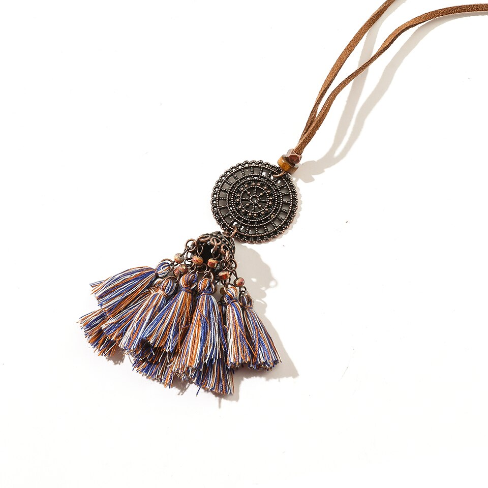 Vintage Boho Gypsy Ethinic Tassel Pendant Necklace for Women - Vico Rena