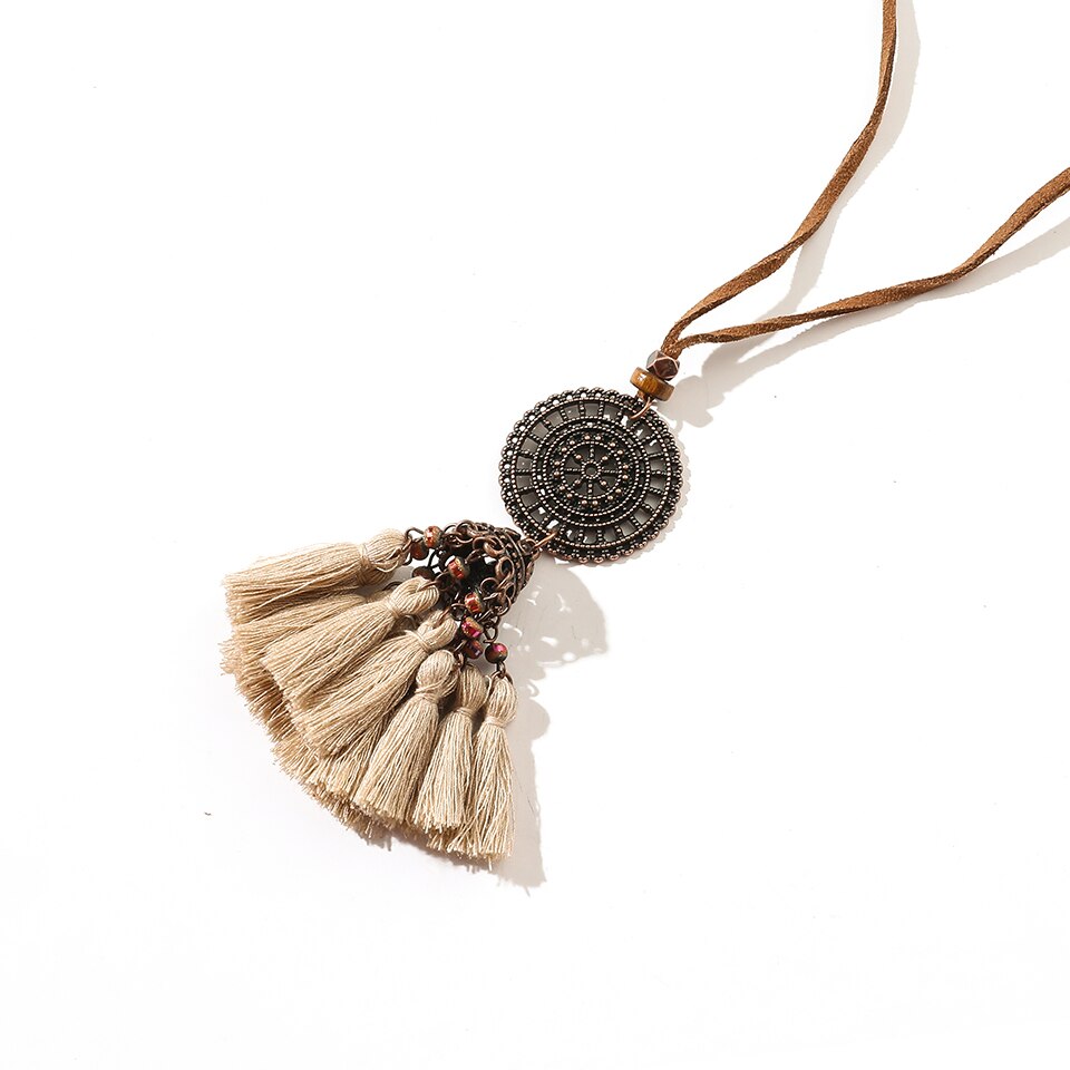 Vintage Boho Gypsy Ethinic Tassel Pendant Necklace for Women - Vico Rena