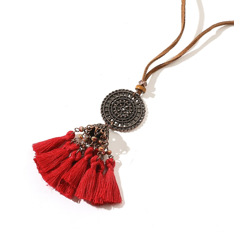 Vintage Boho Gypsy Ethinic Tassel Pendant Necklace for Women - Vico Rena