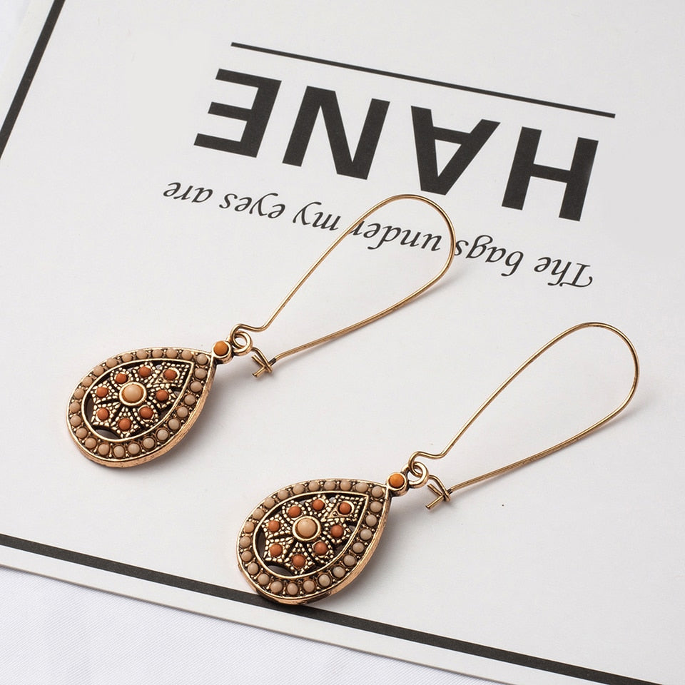 Water Drip Beads Dangle Drop Earrings Bohemian - Vico Rena