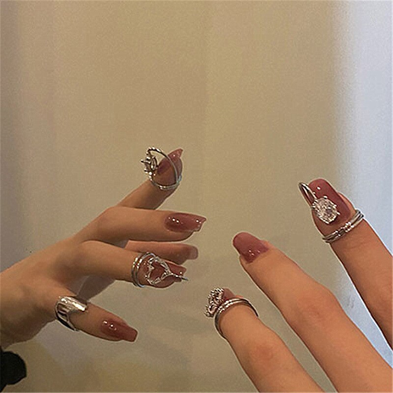 Vintage Creative Fingertips Rings for Women Heart Shining Zircon - Vico Rena