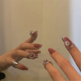 Vintage Creative Fingertips Rings for Women Heart Shining Zircon - Vico Rena