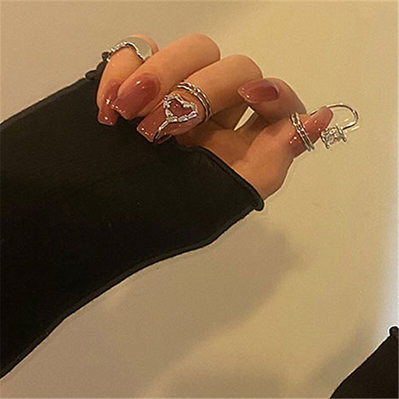 Vintage Creative Fingertips Rings for Women Heart Shining Zircon - Vico Rena