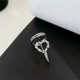 Vintage Creative Fingertips Rings for Women Heart Shining Zircon - Vico Rena