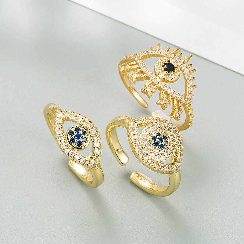 Vintage Evil Eye Rings For Women Boho Zircon Knuckle Ring - Vico Rena