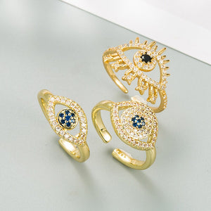 Vintage Evil Eye Rings For Women Boho Zircon Knuckle Ring - Vico Rena