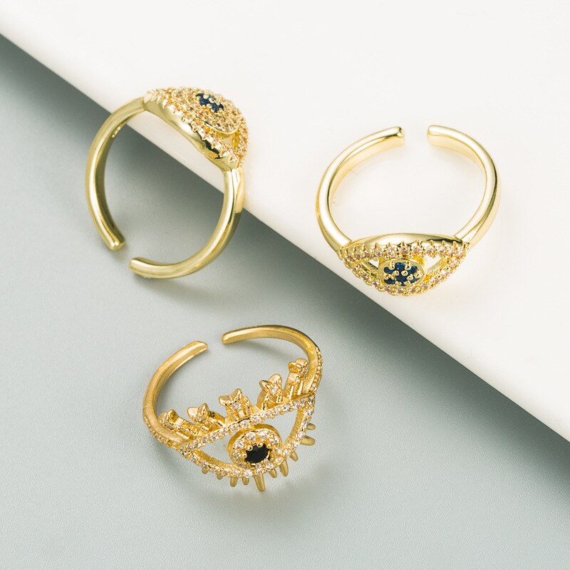 Vintage Evil Eye Rings For Women Boho Zircon Knuckle Ring - Vico Rena