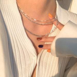 Vintage Shiny Necklace For Women Snake Bone Clavicle Chain Necklace - Vico Rena