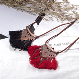 Women Boho Ethnic Tassel Choker Pendant Necklace - Vico Rena