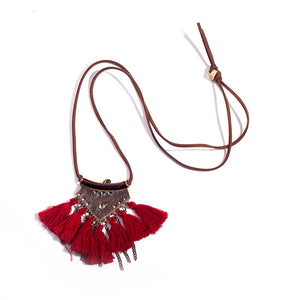 Women Boho Ethnic Tassel Choker Pendant Necklace - Vico Rena
