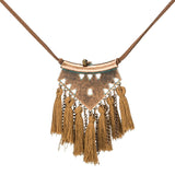Women Boho Ethnic Tassel Choker Pendant Necklace - Vico Rena