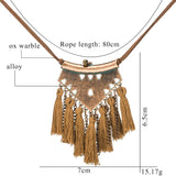 Women Boho Ethnic Tassel Choker Pendant Necklace - Vico Rena