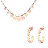 Stainless Steel Jewelry Multi Heart Necklace Sets Earrings Bracelet Ring - Vico Rena