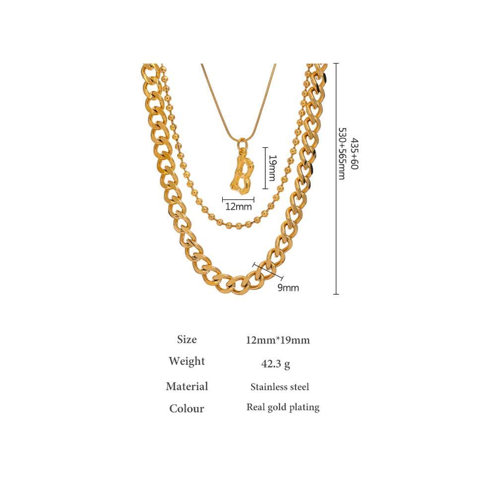 2021 Stainless Steel Letter B Collar Necklace High Quality Chain - Vico Rena