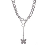 Butterfly Pendant Necklace Trendy Metal Chain Double - Vico Rena