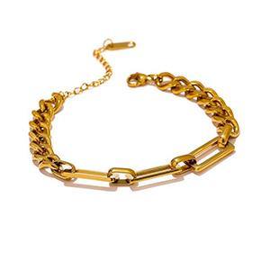 Bracelet Gold Color Texture Chain Trendy Bracelet - Vico Rena
