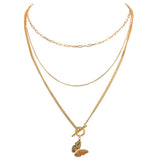 Exquisite Butterfly Insect Layered Pendant Necklace - Vico Rena