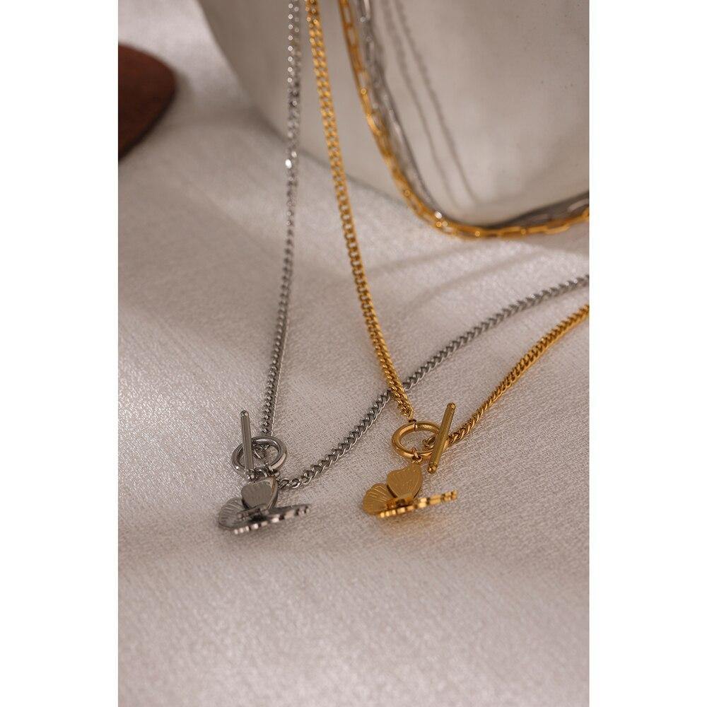 Exquisite Butterfly Insect Layered Pendant Necklace - Vico Rena