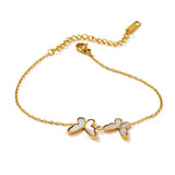 Exquisite Butterfly Natural Shell Chain Bracelet Stainless Steel - Vico Rena