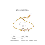 Exquisite Butterfly Natural Shell Chain Bracelet Stainless Steel - Vico Rena