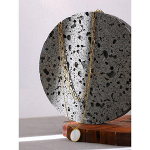 Exquisite Natural Shell Layered Pendant Necklace Stainless Steel - Vico Rena